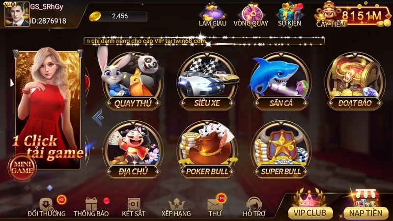 Twin68 cung cấp kho game đa dạng, hot hit nhất thị trường